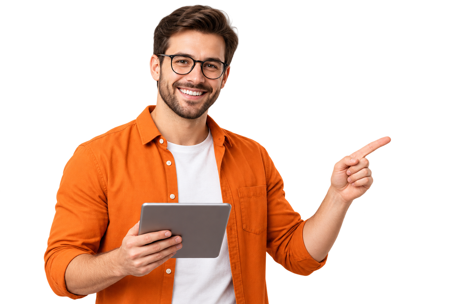 Professional holding a tablet